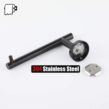 JQK Toilet Paper Holder Oil Rubbed Bronze, 5 Inch 304 Stainless Steel Thick 0.8mm Tissue Paper Dispenser for Bathroom, Hold Mega Rolls Wall Mount 2 Pack, TPH100-ORB-P2