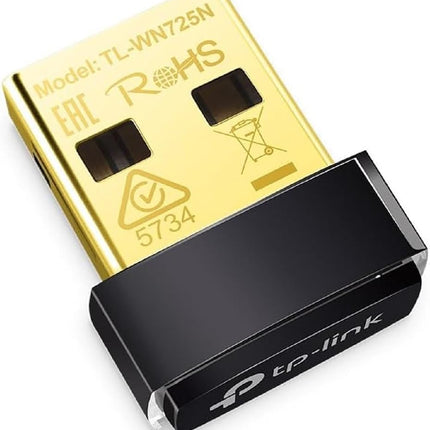 TP-Link TL-WN725N USB WiFi Adapter for PC/Laptop, 150Mbps Wireless Nano USB 2.0 Adapter, Wi-Fi Dongle for streaming/internet calls, Supports Windows 11/10/8.1/8/7/XP, Mac OS X, Linux, Easy setup