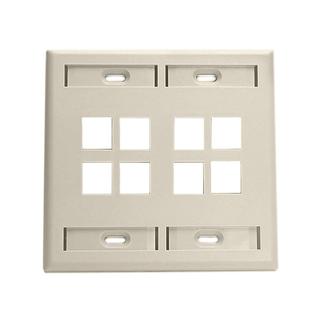 Leviton 42080-8IP 8-Port Dual Gang QuickPort Wallp