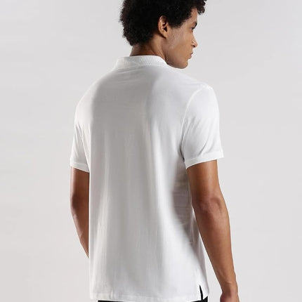 Calvin Klein Men's Monogram Pique Short Sleeve Cotton Polo Shirt, Bright White, XXL