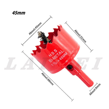 Hole Saw LAIWEI with Arbor HSS Hole Cutter for Drilling Wood, Plastic, Gypsum Board, etc. Drill bit Diameter 1-3/8''(35mm)