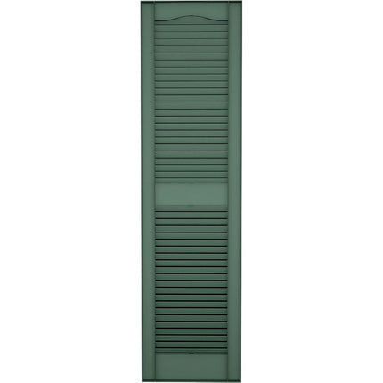 Ekena Millwork Lifetime Vinyl LL1S14X03600FG Standard Cathedral Top Center Mullion, Open Louver Vinyl Shutters, w/Installation Shutter-Lok's & Matching Screws (Per Pair), 14 1/2"W x 36"H, Forest Green
