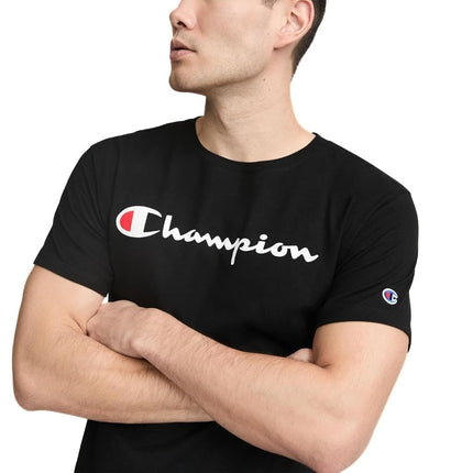 Champion Men's, Classic Graphic, Soft and Comfortable T-Shirts Logo (Reg. Or Big & Tall), Black Script, XL