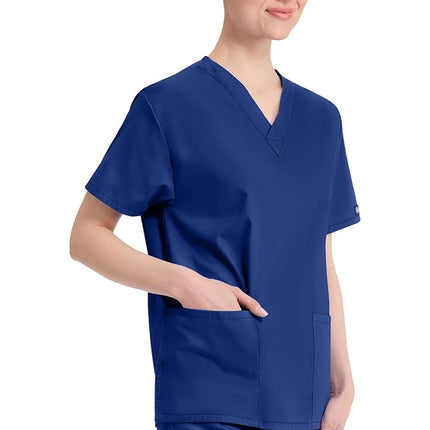 Dickies EDS Signature Scrubs for Women, V-Neck Womens Tops in Soft Brushed Poplin 86706, Galaxy Blue, 3XL Plus