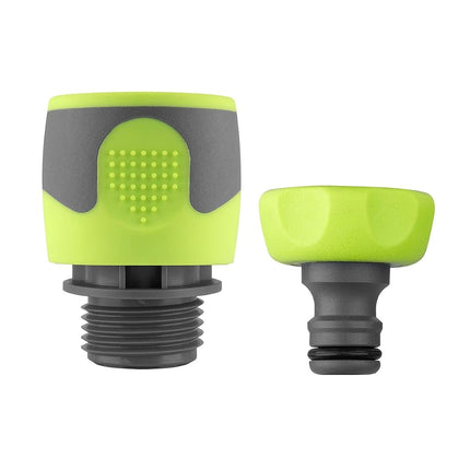 Flexzilla HFZGAK11 Conectores de conexión rápida para manguera de jardín, kit de acoplador y enchufe de 2 piezas, ZillaGreen