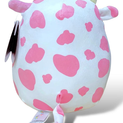 Squishmallows Official Kellytoy Evangelica Cow Pink and White with Pink Fuzzy Belly 8 Inch Plush - 2023 Valentine�s Day Squad Stuffed Animal Toy