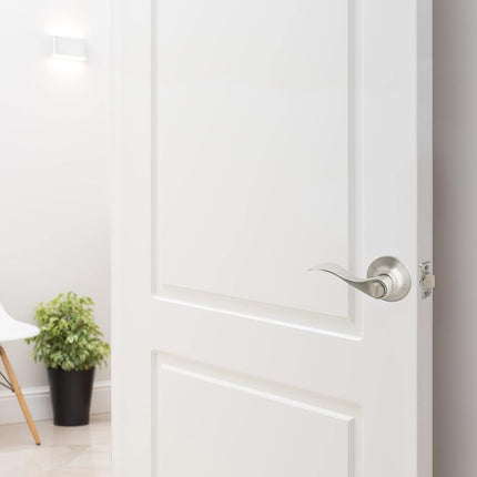Design House Springdale Privacy Door Lever for Bedrooms and Bathrooms, Fits Standard Doors, Satin Nickel, 700492