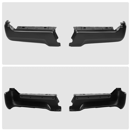 DNA MOTORING Pair of Rear Bumper Ends Compatible with Ford F250 / F350 / F450 SD 2017-2022, without Park Distance Sensors, HC3Z*17906*GPTM, Black, BUMP-R-F25017-C-01-BK