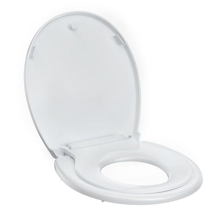 Toddler Toilet Seat,Round Toilet Seat Cover with Quick-Release Design, Child and Adult Friendly, Fits 17-Inch Toilets, Smooth Finish, Easy Cleaning,White