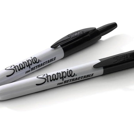 Sharpie Retractable Permanent Markers, Fine Point, Black, 3-Count
