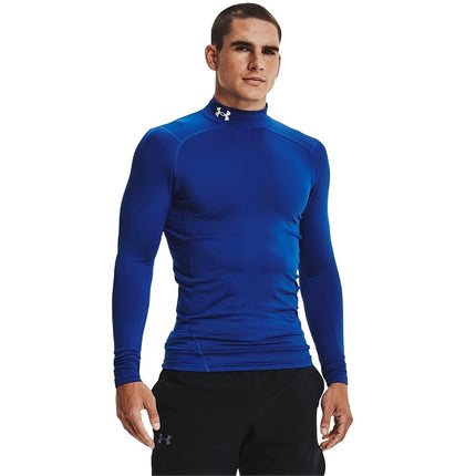 Under Armour ColdGear Armour Comp Mock para hombre, camiseta de hombre de doble capa con interior ultra cálido, capa base para correr, ciclismo y actividades en climas fríos, Royal / / White, XXL