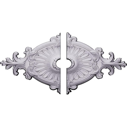 Ekena Millwork CM23RO12-03500 23 W x 12 1/4" H ID x 1 P Quentin Ceiling Medallion, Two Piece (Fits Canopies up to 3 1/2"), White