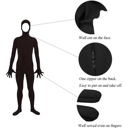 Aniler Men's and Women's Spandex Open Face Full Body Zentai Costume Bodysuit (Medium, Yellow)