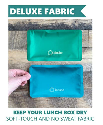 Large Ice Packs for Lunch Box, Bags, Bento Boxes, 4 Pack, Slim Soft Reusable Bags for Kids Boys Adults, Travel School Work Camping, Long-Lasting Cold, Flexible | Blue