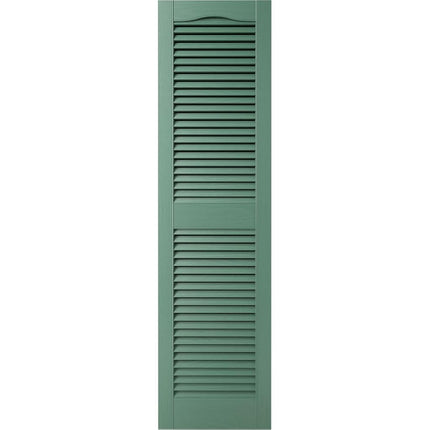 Ekena Millwork Lifetime Vinyl LL1S14X03600FG Standard Cathedral Top Center Mullion, Open Louver Vinyl Shutters, w/Installation Shutter-Lok's & Matching Screws (Per Pair), 14 1/2"W x 36"H, Forest Green