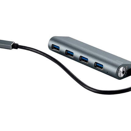 Monoprice 114908 4 Port USB-C Hub - Aluminum, SuperSpeed Transfer Rates, Compatible with Apple MacBook, Google Chromebook & More