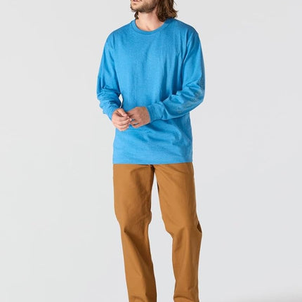 Carhartt Men's Loose Fit Heavyweight Long-sleeve Logo Sleeve Graphic T-shirt, Horizon Blue Heather, XXXL Tall