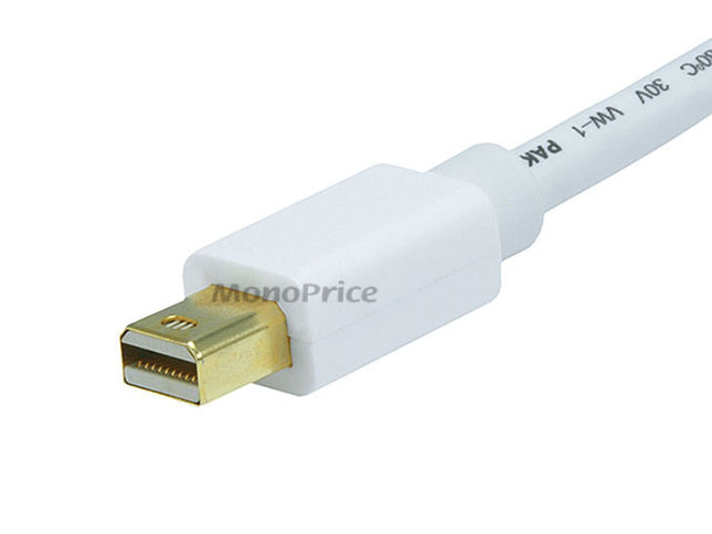 Monoprice 106007 6-Feet 32AWG Mini Display Port to Display Port Cable, White