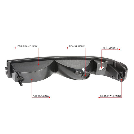 DNA MOTORING BL-CEGS03-BK-CL1 Pair of OE Style Front Bumper Parking/Turn Signal Lights Compatible with 03-14 Express Savana 1500/03-23 Express Savana 2500 3500, Black/Clear