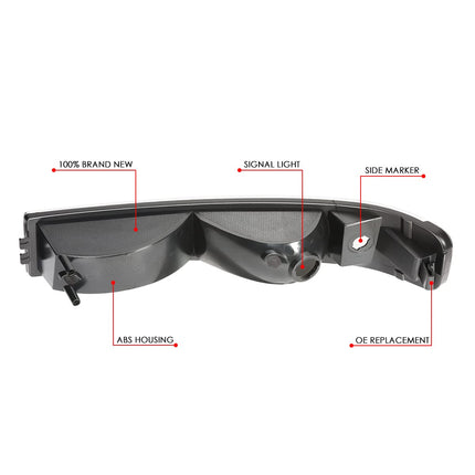 DNA MOTORING BL-CEGS03-BK-CL1 Pair of OE Style Front Bumper Parking/Turn Signal Lights Compatible with 03-14 Express Savana 1500/03-23 Express Savana 2500 3500, Black/Clear