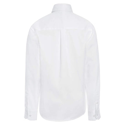 Tommy Hilfiger Boys Oxford Long Sleeve Dress Shirt, Collared Button-Down with Chest Pocket, Regular Fit, White, 16