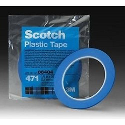 3M Vinyl Tape, 471+, 0.3 in by 108 ft, Indigo, Ideal for Automotive Paint Masking Application, 1 Pack (7100055258)