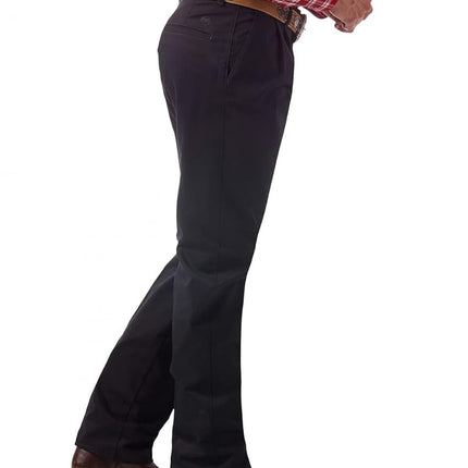 Wrangler Men's Riata Pleated Relaxed Fit Casual Pant, Black, 40W x 30L