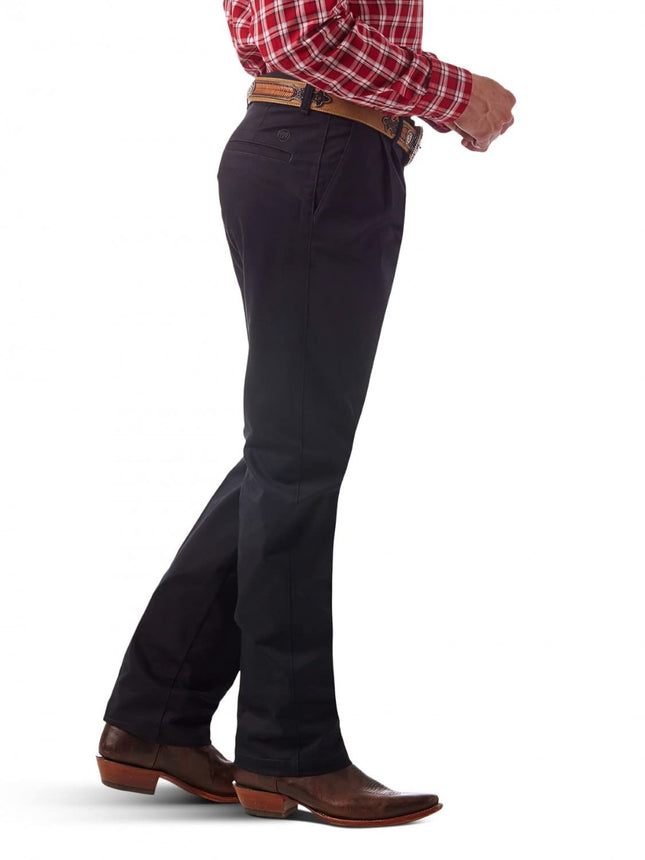 Wrangler Men's Riata Pleated Relaxed Fit Casual Pant, Black, 40W x 30L