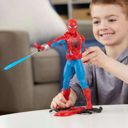 Marvel Spider-Man Thwip Blast Spider-Man Action Figure with Accessories, 11-Inch-Scale Super Hero Toys for Kids Ages 4 and Up