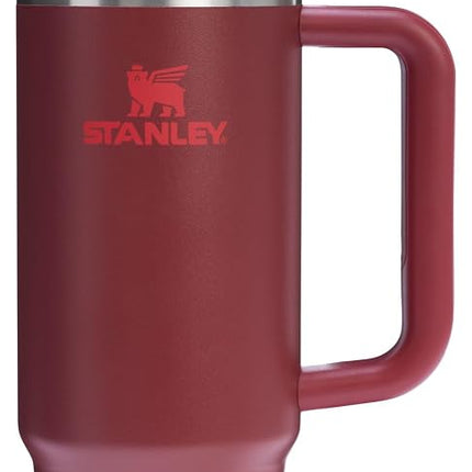 Vaso STANLEY Quencher H2.0 con asa y pajita 30 oz | Tapa Flowstate de 3 posiciones | Compatible con portavasos para viajes | Vaso de acero inoxidable aislado | Sin BPA | Arándano