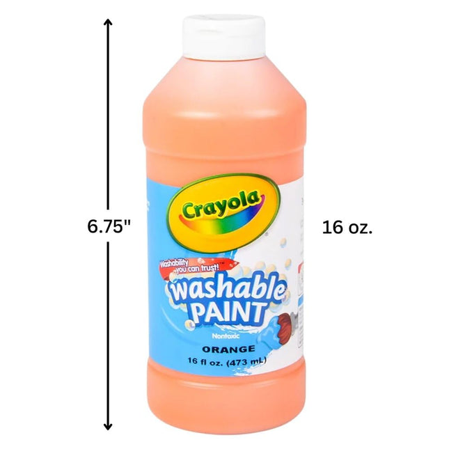 Washable Paint, Orange, 16 oz