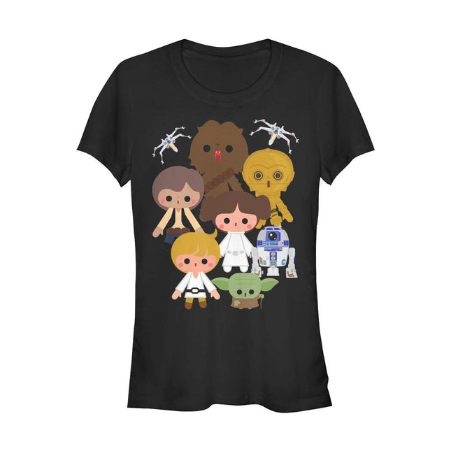 STAR WARS Women's Short Heroes Kawaii Crew Neck Gr