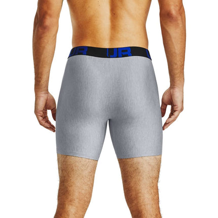Under Armour Mens 2 Pack 6inch Tech Boxers Grey/Navy XS