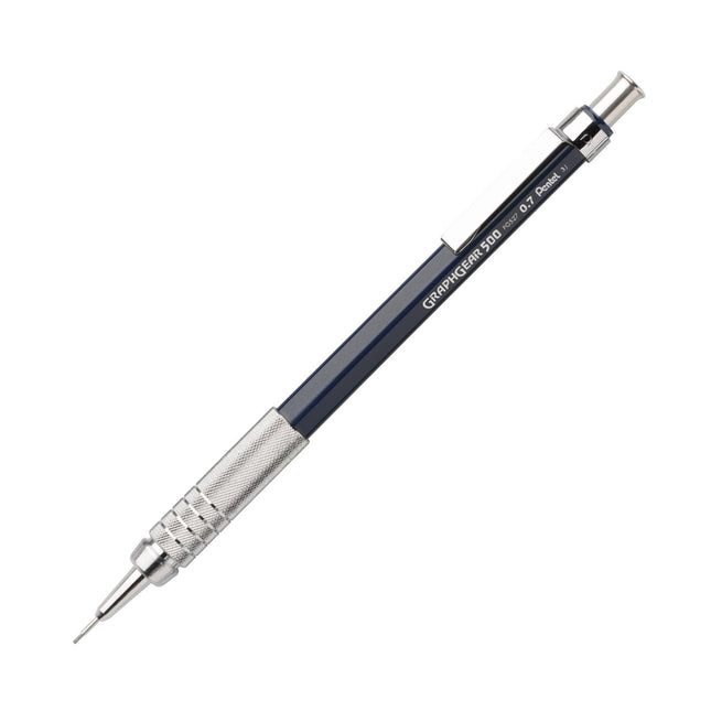 Kit de porte-mine automatique Pentel GraphGear 500, 0,7 mm, mines de rechange, paquet de 2 gommes à effacer (PG527LEBP2)