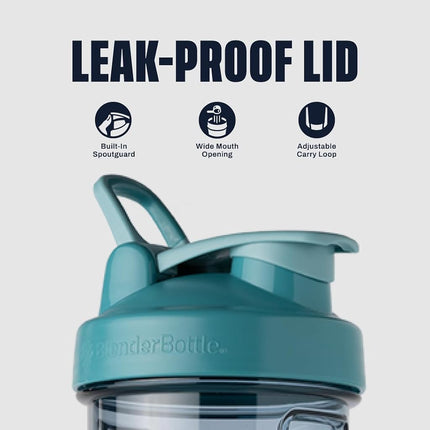 BlenderBottle Shaker Bottle Pro Series Perfect for Protein Shakes and Pre Workout, 32-Ounce, Cerulean Blue