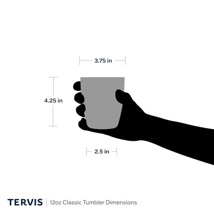 Gobelet Tervis transparent et coloré de 355 ml, fabriqué aux États-Unis, à double paroi isolante, pour boissons froides ou chaudes, lot de 4, transparent