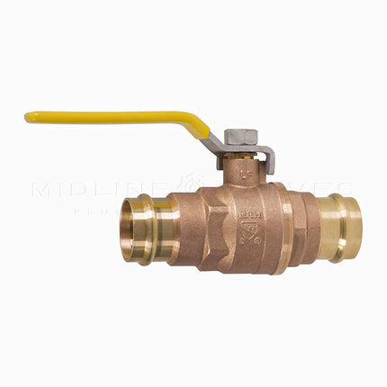 Midline Valve 532VLV001 Double-O-Ring Press Ball Valve, with 1 in. Connections, Full Port, Water Shutoff, Brass (Pack of 5) (532VLV001-5)