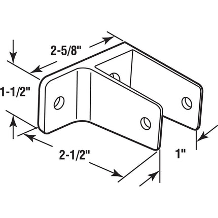Sentry Supply 656-6383 One Ear Wall Bracket, for 1 in. Thick Panels, Zinc Alloy (Cast Zamak) Construction, Chrome Plated Finish, Pack of 1