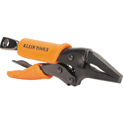 Klein Tools 38610 Locking Plier, Long Nose with Lever Release Handles, High Torque, Ideal for Tight Spaces, 4-Inch