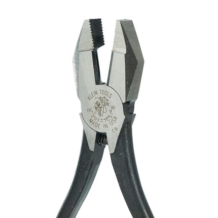 Klein Tools 201-7CST Rebar Work Pliers with Spring-Loaded Action, Induction Hardened Knives and Handle Tempering, Black, 9-Inch