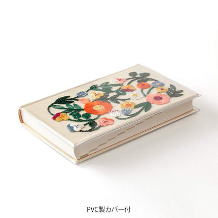 Midori 12883006 Diary for 5 Year Consecutive Embroidery, Floral Pattern, Beige