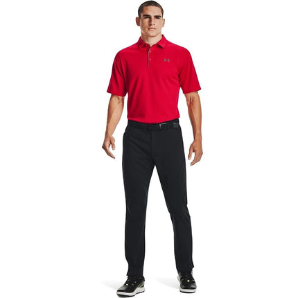 Under Armour Mens Tech Polo Short Sleeve Golf Red 4XL