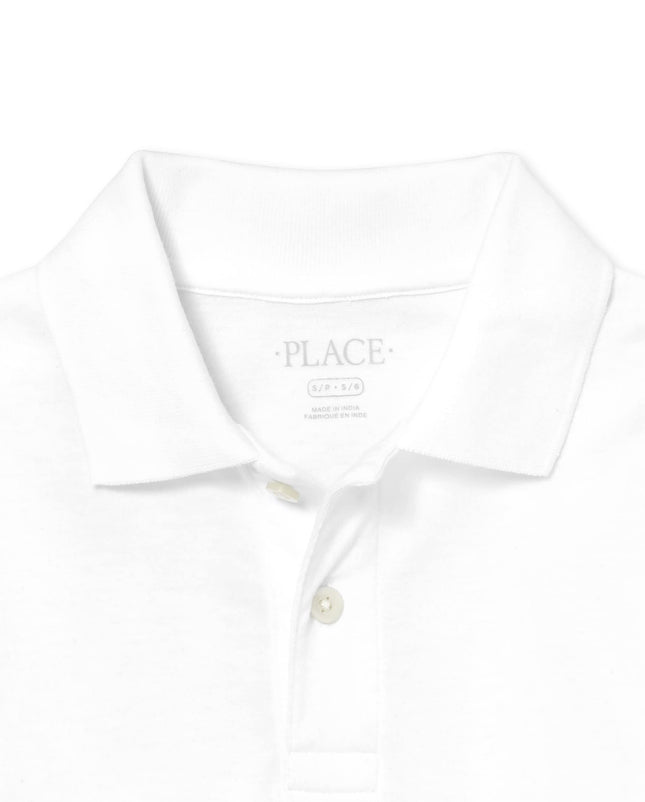 The Children's Place Boys' Multipack Long Sleeve Soft Jersey Knit Polos, White 2-Pack, XX-Large