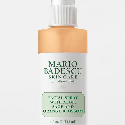 Rociador facial con aloe, salvia y azahar de Mario Badescu, unisex, 8 oz en espray