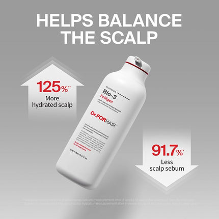 Dr.FORHAIR Bio-3 Folligen Shampoo 500 ml/16.91 fl. oz. | Hair Strengthening Shampoo | Thickening and Volumizing | Revitalizes and Moisturizes Lifeless Hair | Calming and Hypoallergenic