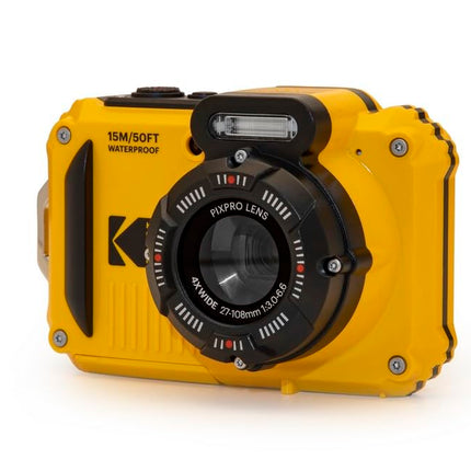 KODAK Pixpro WPZ2 - 16M Pixel Compact Digital Camera, Waterproof to 15m, Shockproof, 720p Video, 2.7" LCD Screen - Li-ion Battery, Yellow