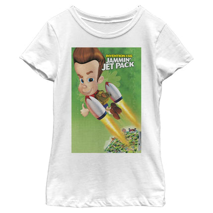 Nickelodeon Girls' Jammin' Jet Pack Poster T-Shirt, White, M