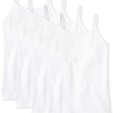The Children's Place Girls Basic Camisole, 4 Pack, White 4 Pack, X-Small