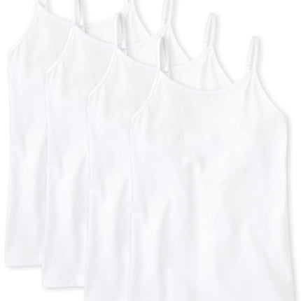 The Children's Place Girls' 4 Pack Basic Cami, Whi