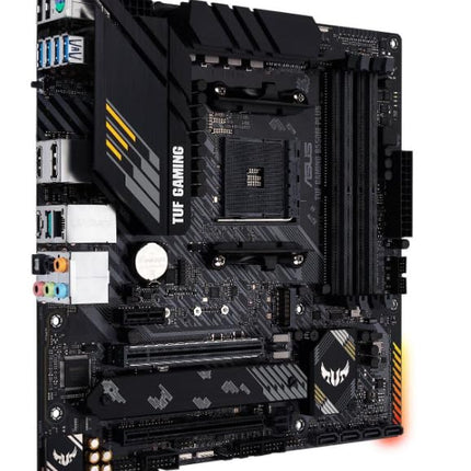 ASUS TUF Gaming B550M-PLUS, AMD B550 (Ryzen AM4) Micro ATX Motherboard (PCIe 4.0, Dual M.2, 10 DrMOS, DDR4 4400, 6, 2.5 Gb Ethernet, HDMI, DP, USB 3.2 Gen 2 Type-A and C, Aura Sync)